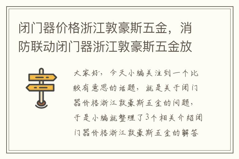 闭门器价格浙江敦豪斯五金，消防联动闭门器浙江敦豪斯五金放心