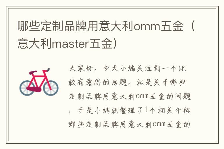 哪些定制品牌用意大利omm五金（意大利master五金）