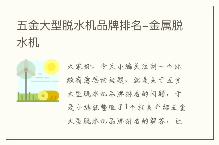 五金大型脱水机品牌排名-金属脱水机