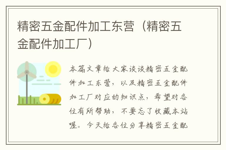 精密五金配件加工东营（精密五金配件加工厂）